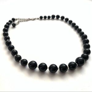 Black bead necklace